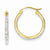 14k Yellow Gold Diamond-Cut Rhodium 2.0mm Fancy Hoop Earrings