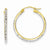 14k Yellow Gold Diamond-Cut Rhodium 2.0mm Fancy Hoop Earrings