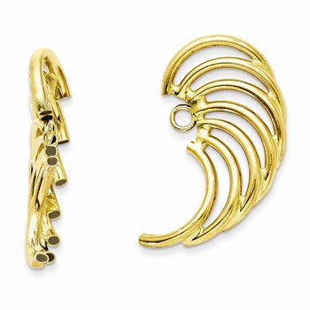 14k Yellow Gold Polished Swirl Shaped Earring Jackets