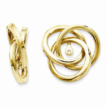 14k Yellow Gold Polished Love Knot Earring Jackets