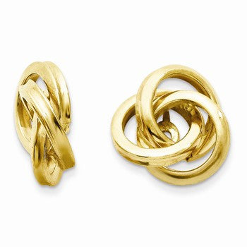 14k Yellow Gold Polished Love Knot Earring Jackets