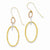 14k Tri-Color Hollow Oval Earring, Jewelry Earrings