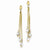 14k Two-tone Cable Chain Faceted Bead Earrings
