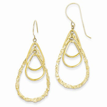 14k Yellow Gold Tear Drop Earrings