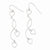14k White Gold Diamond-cut Curved Bars Heart Earrings