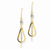 14k Two-tone Tear Drop Earrings