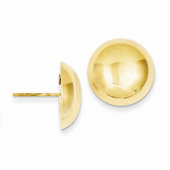 14k Yellow Gold 15.50mm Button Post Earrings