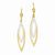 14k Two-tone Diamond-cut Leverback Earrings