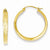 14k Yellow Gold Rhodium Light Square Diamond-cut Hoop Earrings