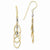 14k Two-tone Oval Bead Dangle Earrings
