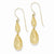 14k Yellow Gold Puff Teardrop Dangle Earrings
