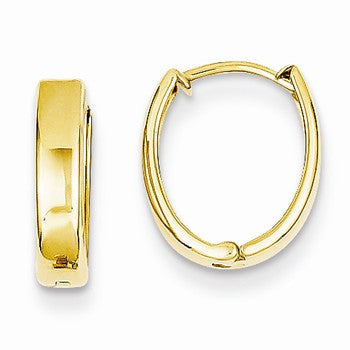 14k Yellow Gold Polished Hinged Hoop Earrings