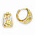 14k Yellow Gold CZ Hinged Hoop Earrings