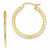 14k Yellow Gold Textured 2.2x25mm Hoop Earrings