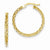14k Yellow Gold Textured Hoop Earrings