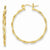 14k Yellow Gold Polished & Twisted Circle Hoop Earrings