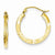 14k Yellow Gold Diamond-cut 2.5x20mm Hoop Earrings