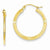 14k Yellow Gold Diamond-cut 2.5x25mm Hoop Earrings