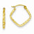 14k Yellow Gold Diamond-cut Squared Hoop Earrings