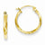 14k Yellow Gold Satin Diamond-cut Hollow Twisted Hoop Earrings