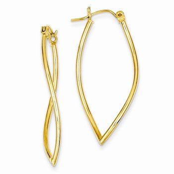 14k Yellow Gold Polished Fancy Hoop Earrings