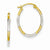 14k Yellow Gold Rhodium Diamond-cut Oval Hoop Earrings
