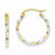 14k Yellow Gold Rhodium Hollow Twisted Hoop Earrings
