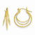 14k Yellow Gold Polished & Textured Circle Hoop Earrings