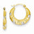 14k Yellow Gold Rhodium Hoop Earrings