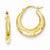14k Yellow Gold Hollow X Hoop Earrings