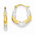 14k Yellow Gold Rhodium Hollow Scalloped Hoop Earrings