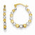 14k Yellow Gold Rhodium Beaded Hoop Earrings