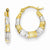 14k Yellow Gold Rhodium Hollow Bamboo Hoop Earrings
