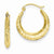 14k Yellow Gold Textured Hollow Hoop Earrings