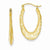 14k Yellow Gold Satin Diamond-cut Hollow Hoop Earrings