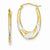 14k Yellow Gold Rhodium Hollow Oval Hoop Earrings