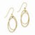 14k Yellow Gold Polished & Textured Ovals Dangle Earrings