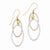 14k Tri-color Diamond-cut Open Ovals Dangle Earrings