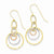 14k Tri-color wavy Circle Dangle Earrings