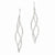 14k White Gold Polished Long Twisted Dangle Earrings