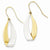 14k Yellow Gold Rhodium Polished Fancy Dangle Earrings