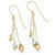 14k Tri-color Str&s with Diamond-cut Bead Earrings