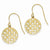 14k Yellow Gold Circle Diamond-cut Shepherd Hook Earrings
