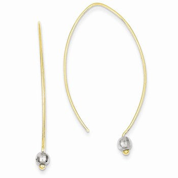 14k Two-tone Threader Earrings