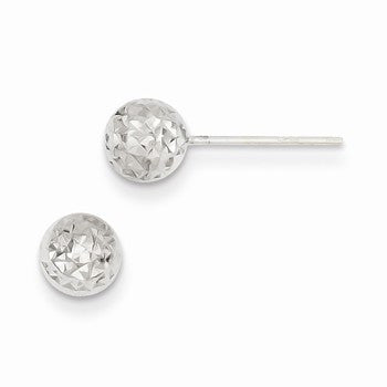 14k White Gold 6mm Ball Post Earrings
