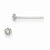 14k White Gold 3mm Puff Circle Stud Earrings