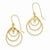 14k Yellow Gold Polished & Textured Circle Dangle Earrings