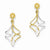 14k Two-tone Post Dangle Earrings