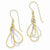 14k Two-tone Diamond-cut Tear Drop Shepherd Hook Earrings