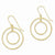 14k Yellow Gold Polished Circles Dangle Earrings